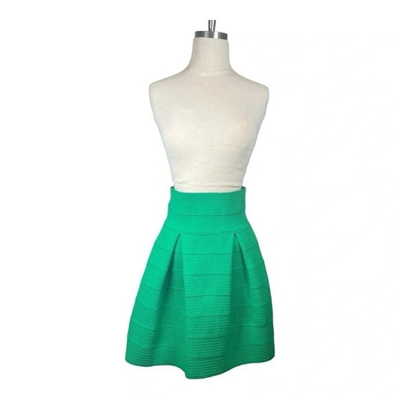 H&M TEXTURED‎ A-LINE BUBBLE SKIRT Y2K GREEN WOMEN'S SIZE SMALL - Picture 6 of 9